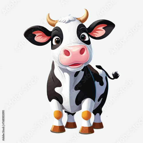 vector of healty cow isolated