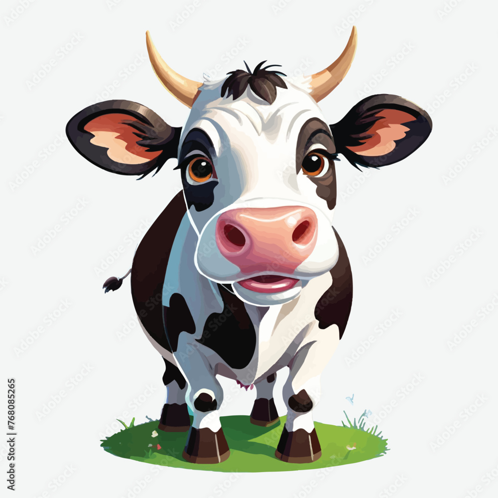 vector of healty cow isolated