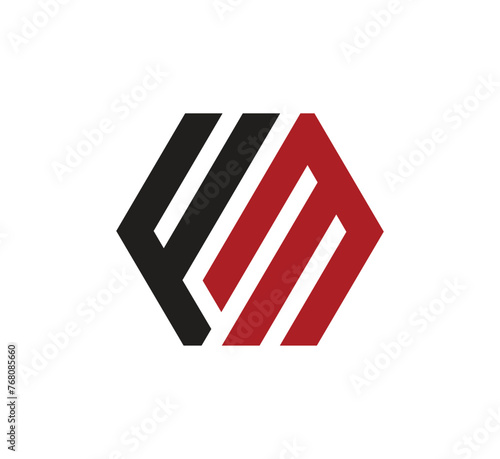 FM letter logo design vector template