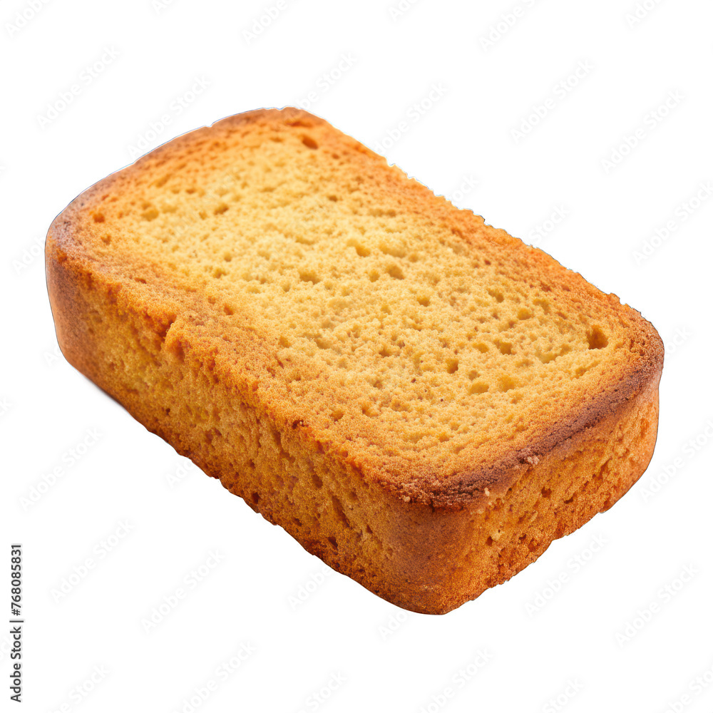 single rusk isolated on transparent background. generative ai single rusk isolated on transparent background. generative ai