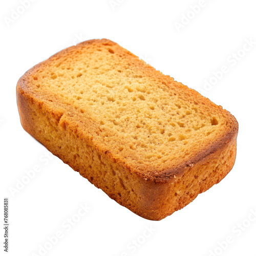 single rusk isolated on transparent background. generative ai	