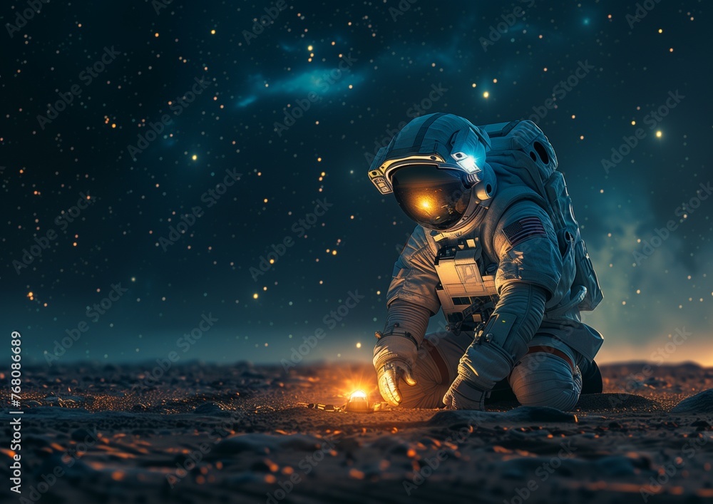 astronaut in space and moon astronaut in space and moon