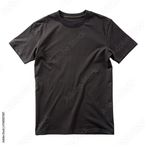 black t-shirt mockup isolated on transparent background. generative ai 