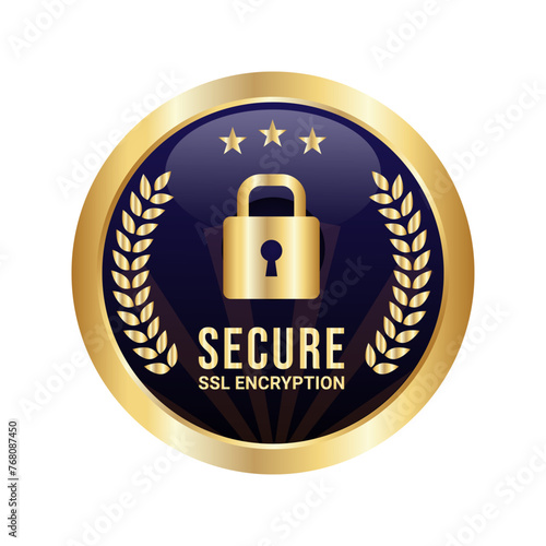 Secure Ssl Encryption Logo, Secure Connection Icon Vector Illustration, Ssl Certificate Icon, Secure SSL Encryption Vector Illustration 