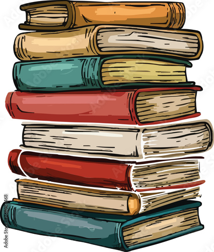 Books doodle vector