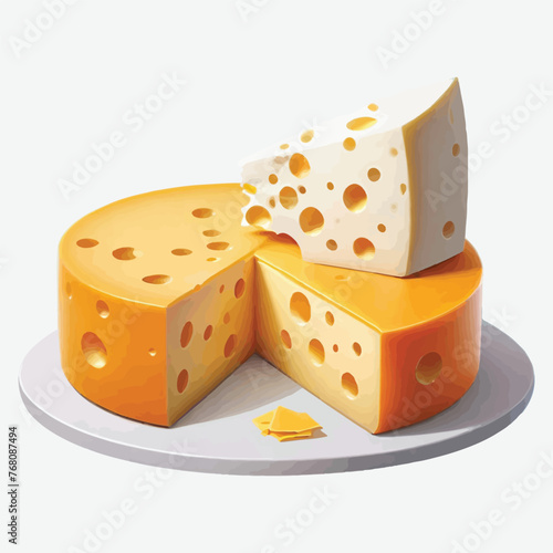vector of tasty healthy cheese