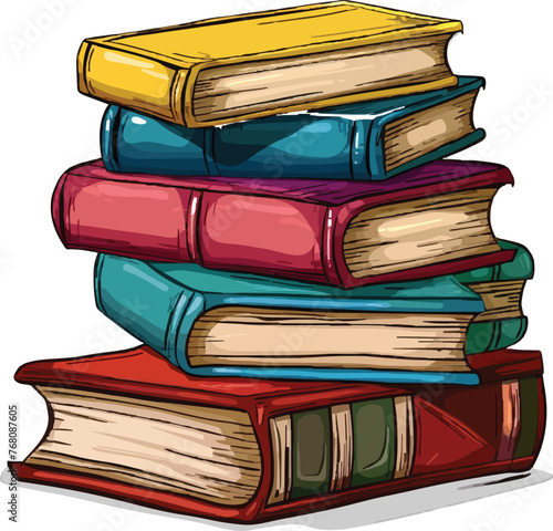 Books doodle vector