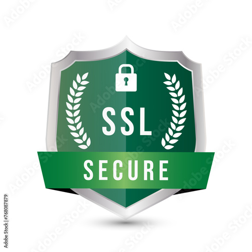 Secure Ssl Encryption Logo, Secure Connection Icon Vector Illustration, Ssl Certificate Icon, Secure SSL Encryption Vector Illustration 