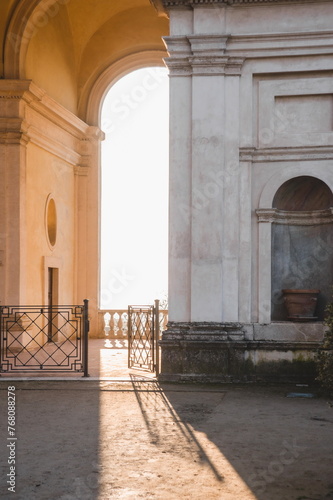 arch in the gardens of Tivoli near Rome Italy, Villa d`Este photo