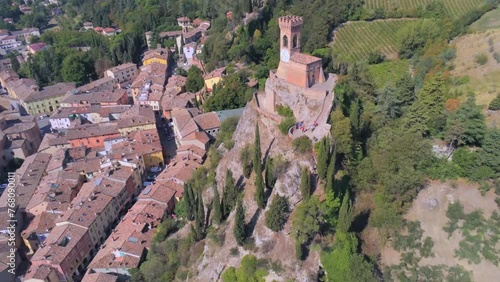 Aerial view of Brisighella, Italy