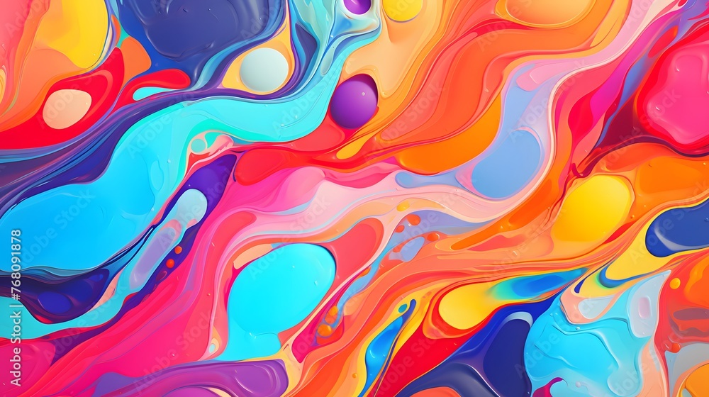 A captivating display of vivid colors blending seamlessly in an abstract oil illustration.