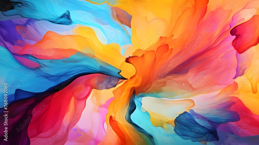 A captivating display of vivid colors blending seamlessly in an abstract oil illustration. A captivating display of vivid colors blending seamlessly in an abstract oil illustration.