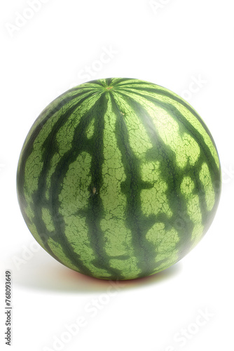 Close-Up Detail of a Fresh Juicy Watermelon Isolated on White