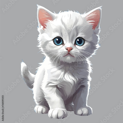 vector of cute kitten, isolated