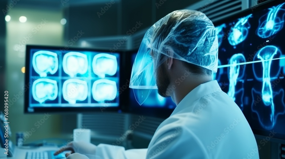 Technology diagnose and examine patient brain Technology diagnose and examine patient brain