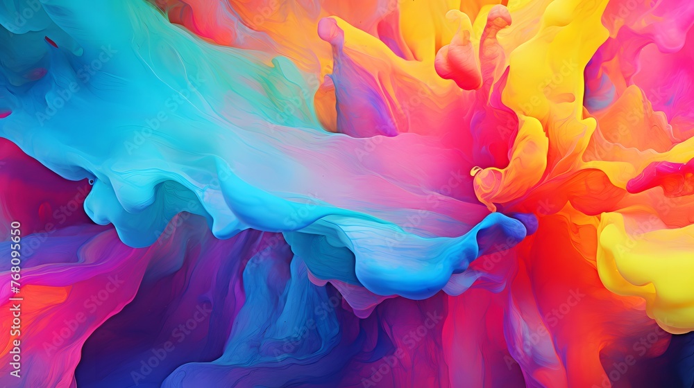 Fototapeta premium A captivating display of vivid colors blending seamlessly in an abstract oil illustration.