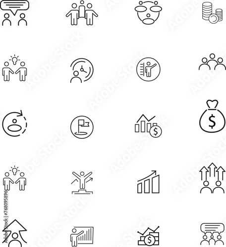 Business Team Work icons set collection with white background.