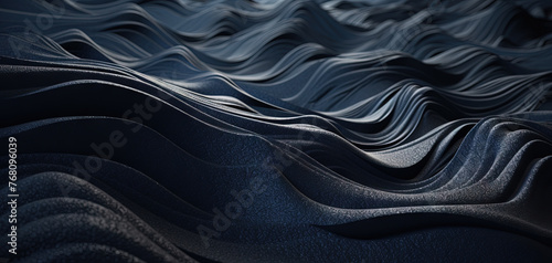 Fototapeta Naklejka Na Ścianę i Meble -  Scientific abstraction with futuristic textured tissue waves. Tech background with close-up wave bio texture.