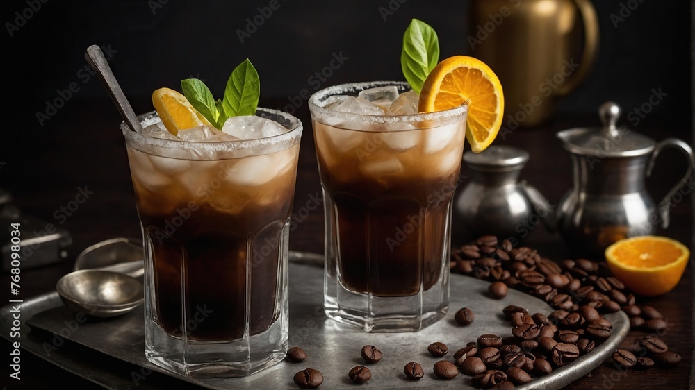 Irish Coffee Cocktail made by a professional bartender. Irish Coffee Cocktail made by a professional bartender.
