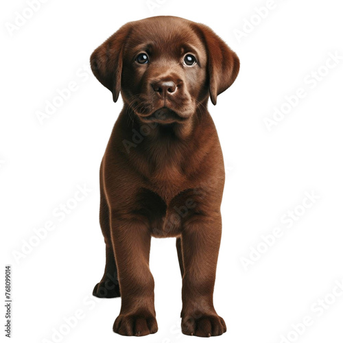 Sweet Puppy Sitting Serenely on Transparent Canvas