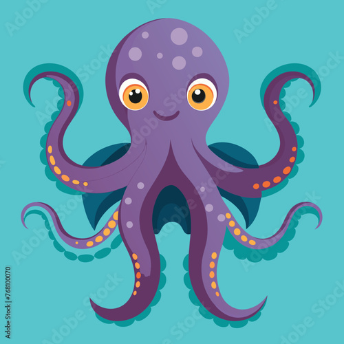 octopus mascot cartoon vector illustration