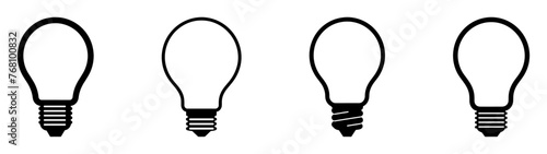 Light bulb icon. Light bulb vector icon. Idea icon. Lamp concept. Light bulb, isolated in modern simple flat design. Vector EPS 10