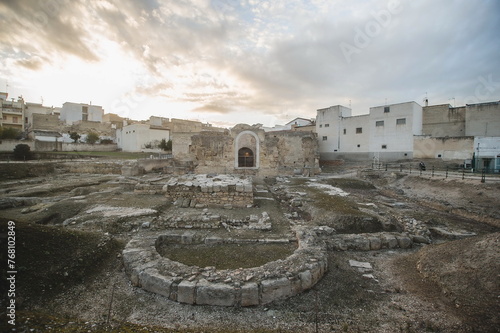 ruins of roman forum in Canosa di Puglia in Apulia, southern Italy
