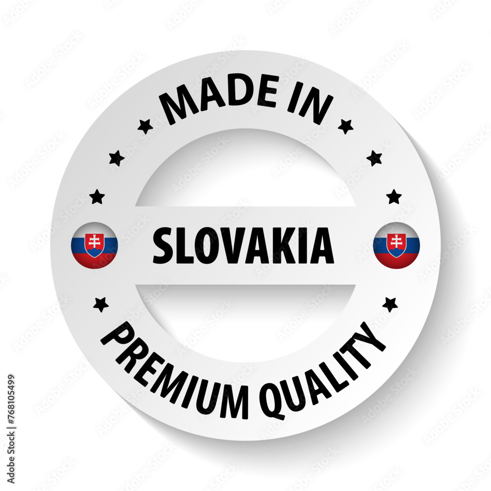 Made in Slovakia graphic and label. Made in Slovakia graphic and label.