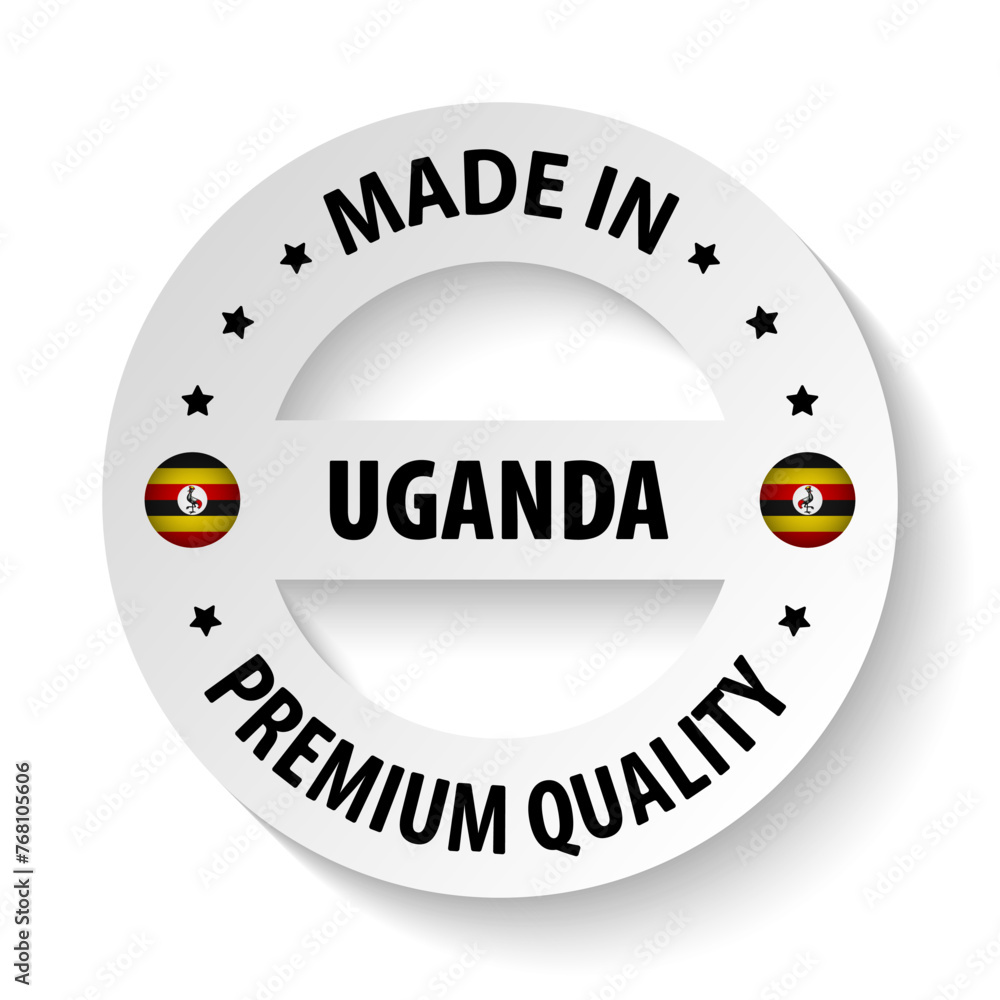 Made in Uganda graphic and label. Made in Uganda graphic and label.