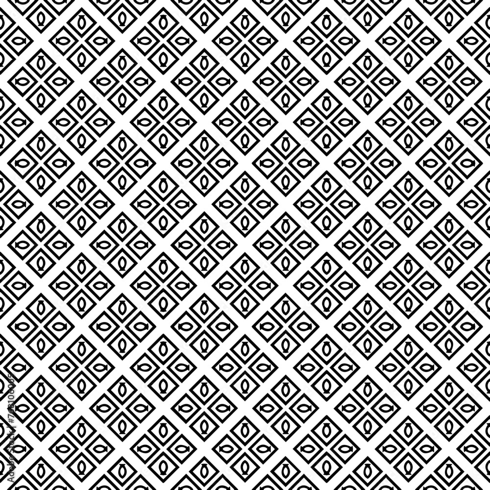 Black and white seamless abstract pattern. Background and backdrop. Grayscale ornamental design.