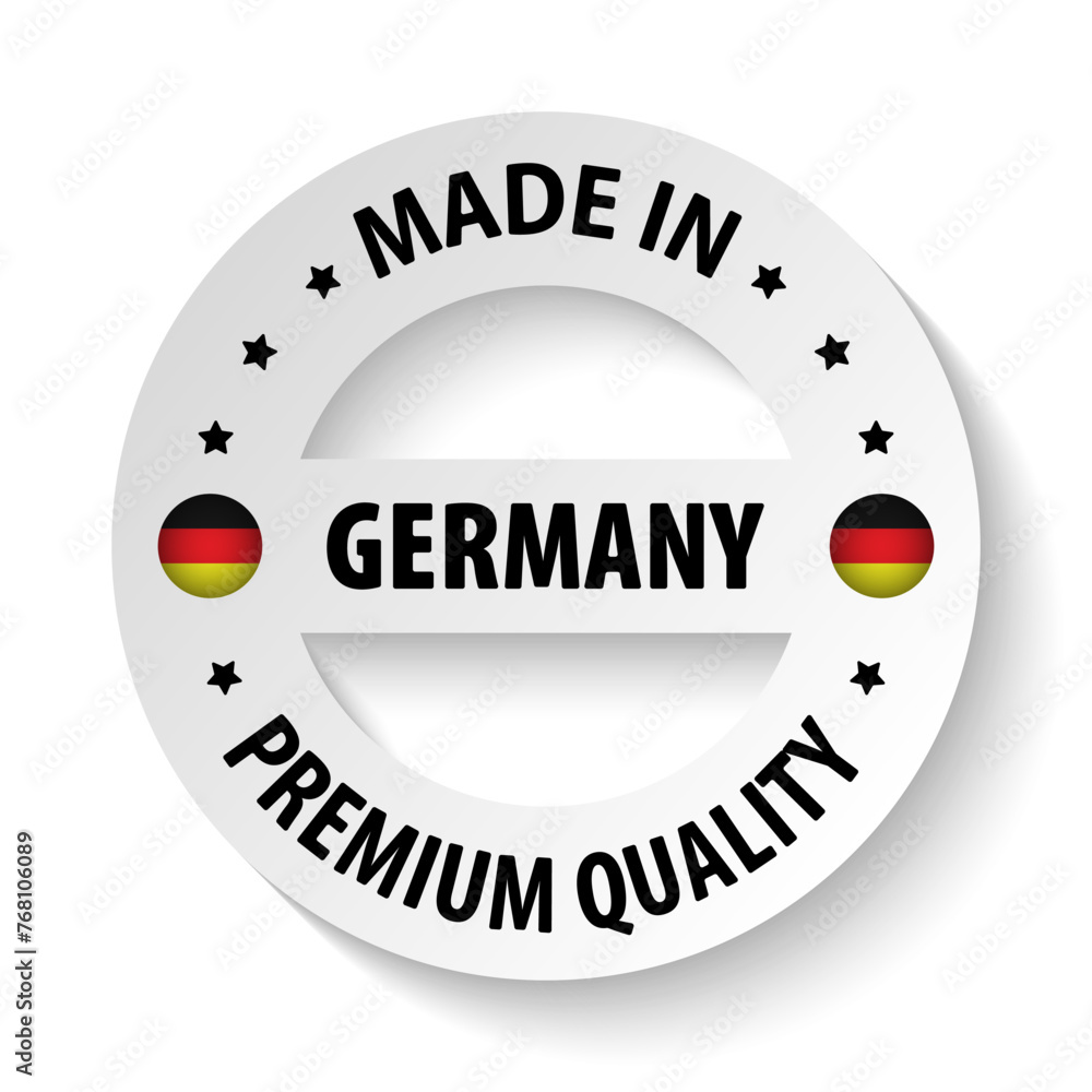 Made in Germany graphic and label. Made in Germany graphic and label.