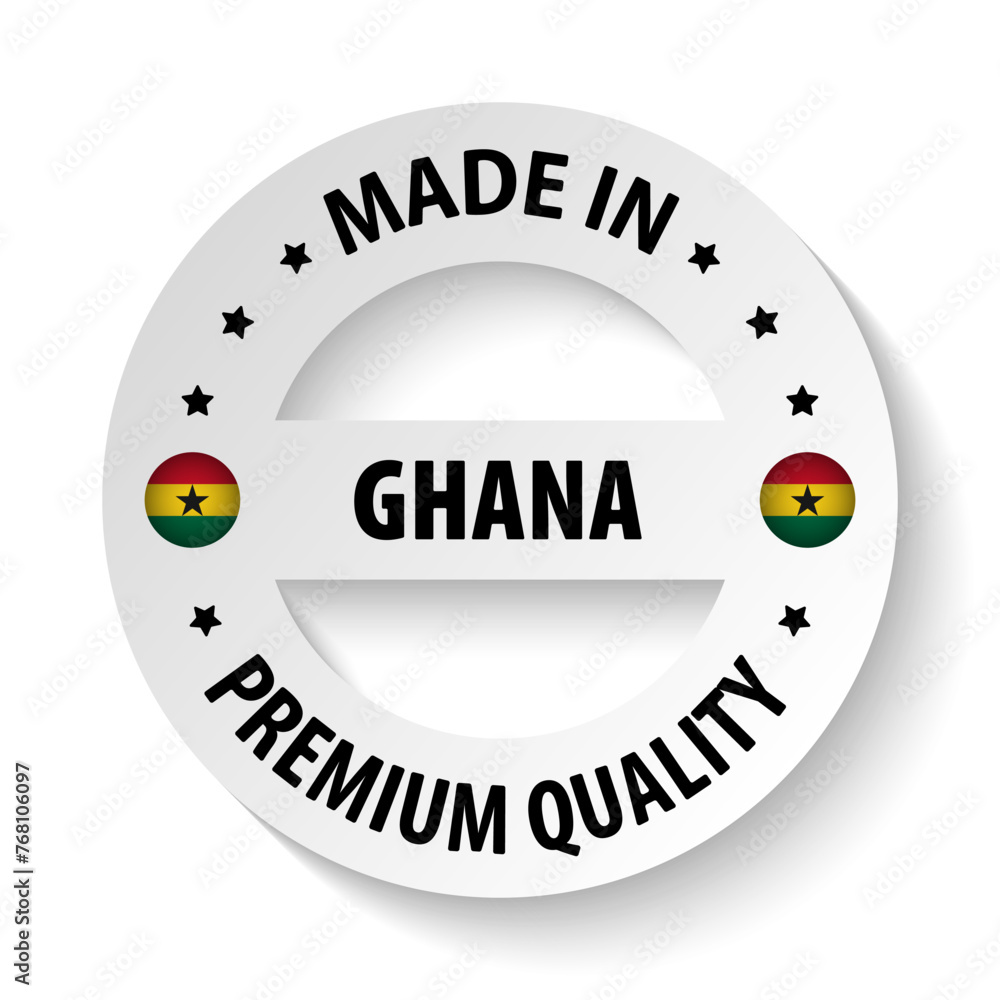 Made in Ghana graphic and label. Made in Ghana graphic and label.