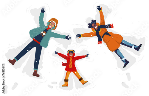 LGBTQ+ Family Christmas - Family Making Snow Angels Together