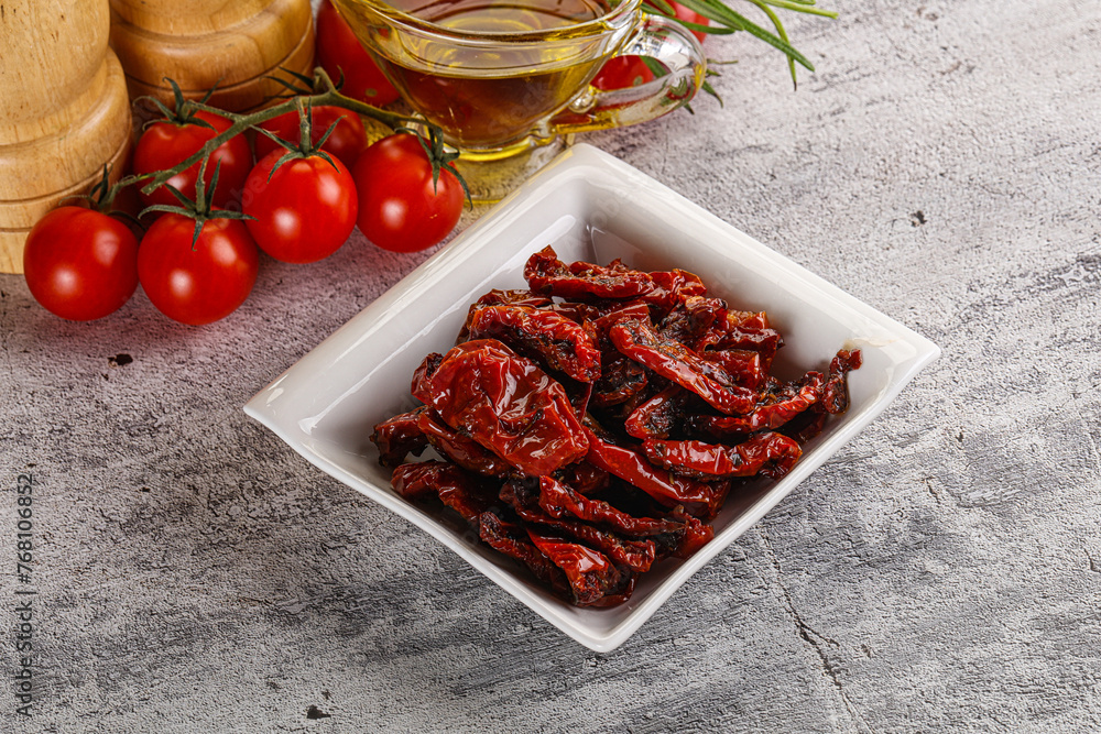 Homemade dry tomatoes with oil Homemade dry tomatoes with oil