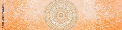 a mesmerizing mandala against a peach-colored backdrop, emphasizing the fine details and soft hues with exceptional clarity.