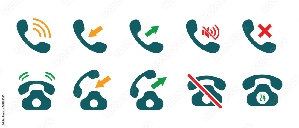 call icon set, collection of simple telephone designs for graphic needs, vector eps 10. call icon set, collection of simple telephone designs for graphic needs, vector eps 10.