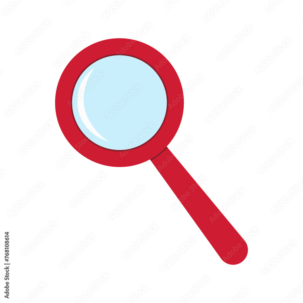 Vector illustration. Magnifying glass icon. Isolated on white background Vector illustration. Magnifying glass icon. Isolated on white background