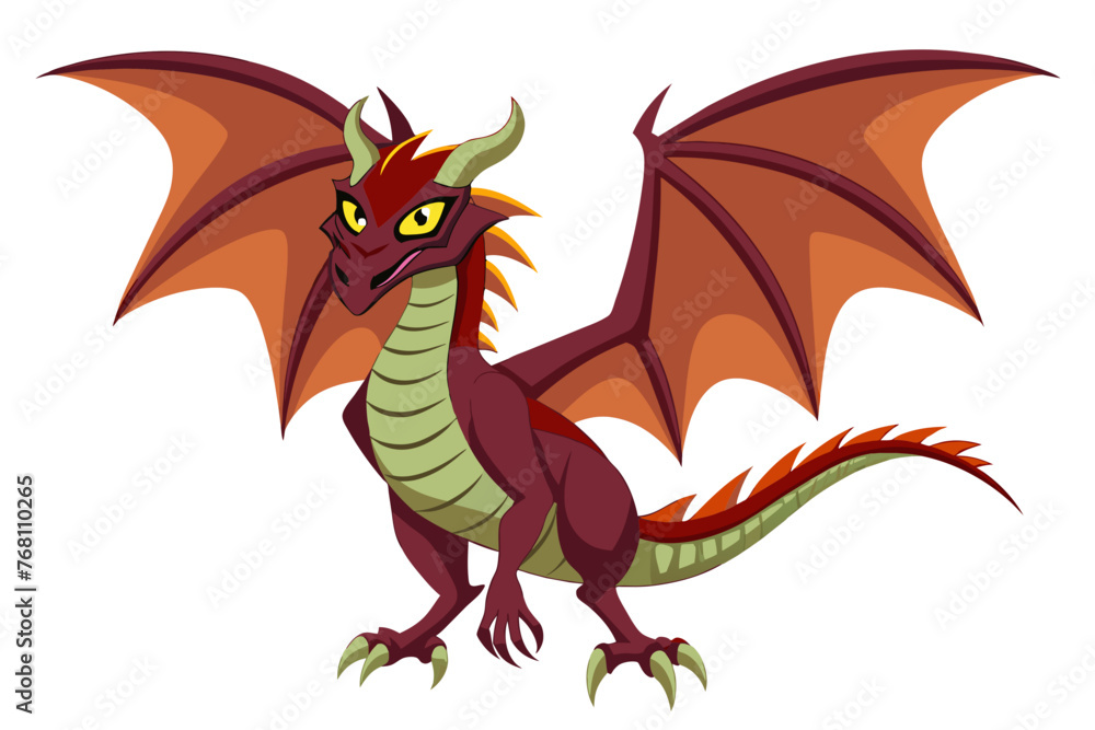 Obraz premium vector design of a Dragon wint wings