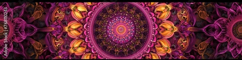 a hypnotic mandala on a deep plum background, capturing the intricate patterns and rich colors in breathtaking high-definition.