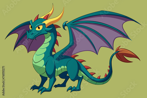 vector design of a Dragon wint wings