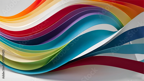 Abstract Colorful Wave background. colored ribbons or strips. 3d render