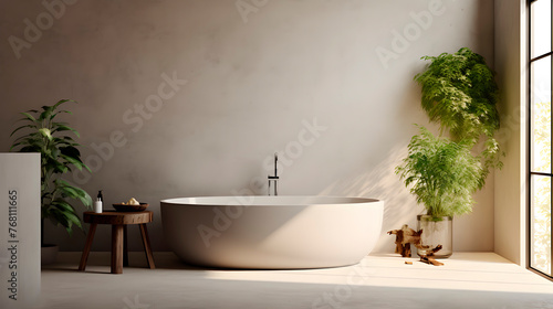 minimalist bathroom, minimalist bathroom with nature decoration, minimalist architecture