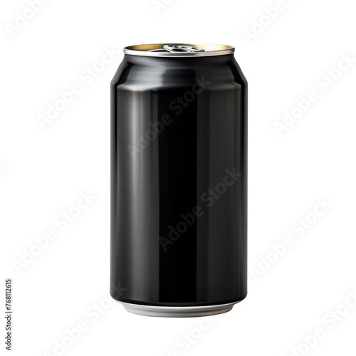 black soda can isolated on transparent background