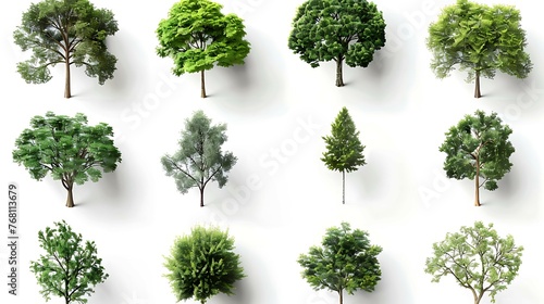 A collection of high-quality tree images. The images are of various types of trees  including both deciduous and coniferous trees.
