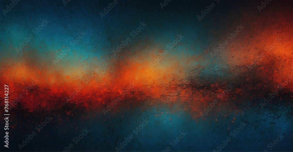 Vibrant grunge gradient blue, orange, red, and black converge in a textured backdrop, enhancing the visual impact of header, poster, or banner designs