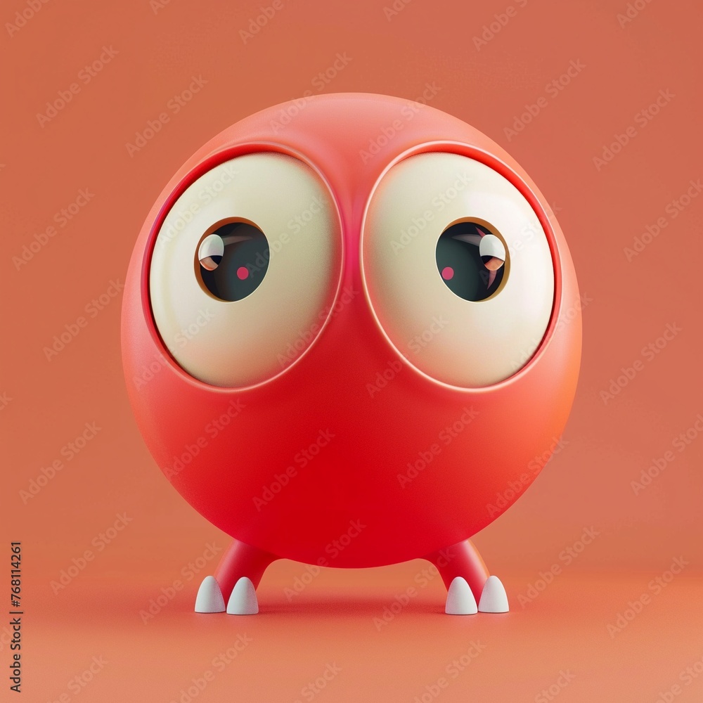Its eyes shining with a mischievous glint 3d cartoon flat design Its eyes shining with a mischievous glint 3d cartoon flat design