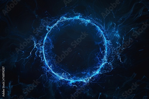 a blue circle with light coming out of it