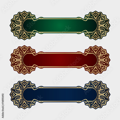 vintage border ornament, 3 color variants