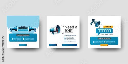 We are hiring job vacancy social media post or square web banner template design