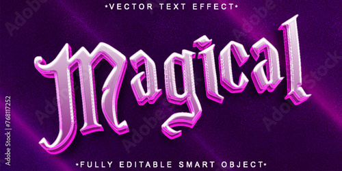 Purple Magical Vector Fully Editable Smart Object Text Effect